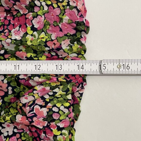 Crown & Ivy Women's Multicolor Floral Balloon Sleeve Cotton Blouse Size XL - Picture 9 of 10